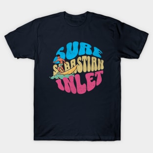 Surf Sebastian Inlet Florida Vintage Surfboard Surfing T-Shirt